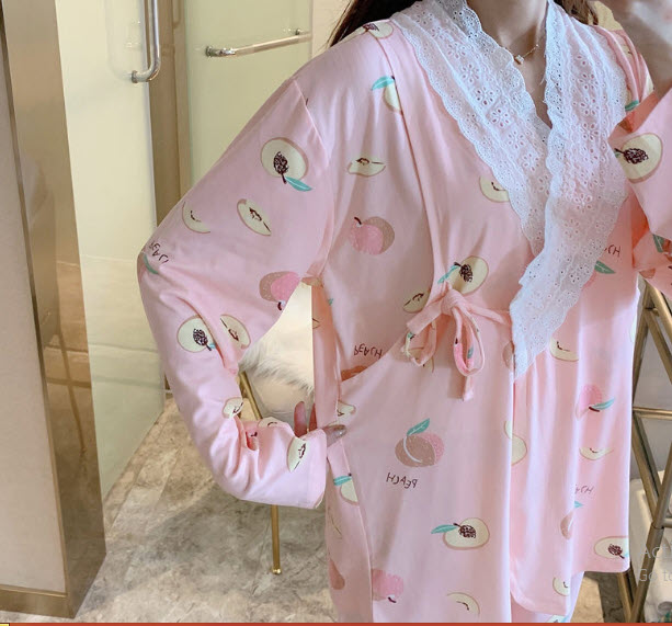 Bộ đồ bầu, đồ bộ sau sinh cho bé bú ti KIMONO - Đồ ngủ bầu mùa hè