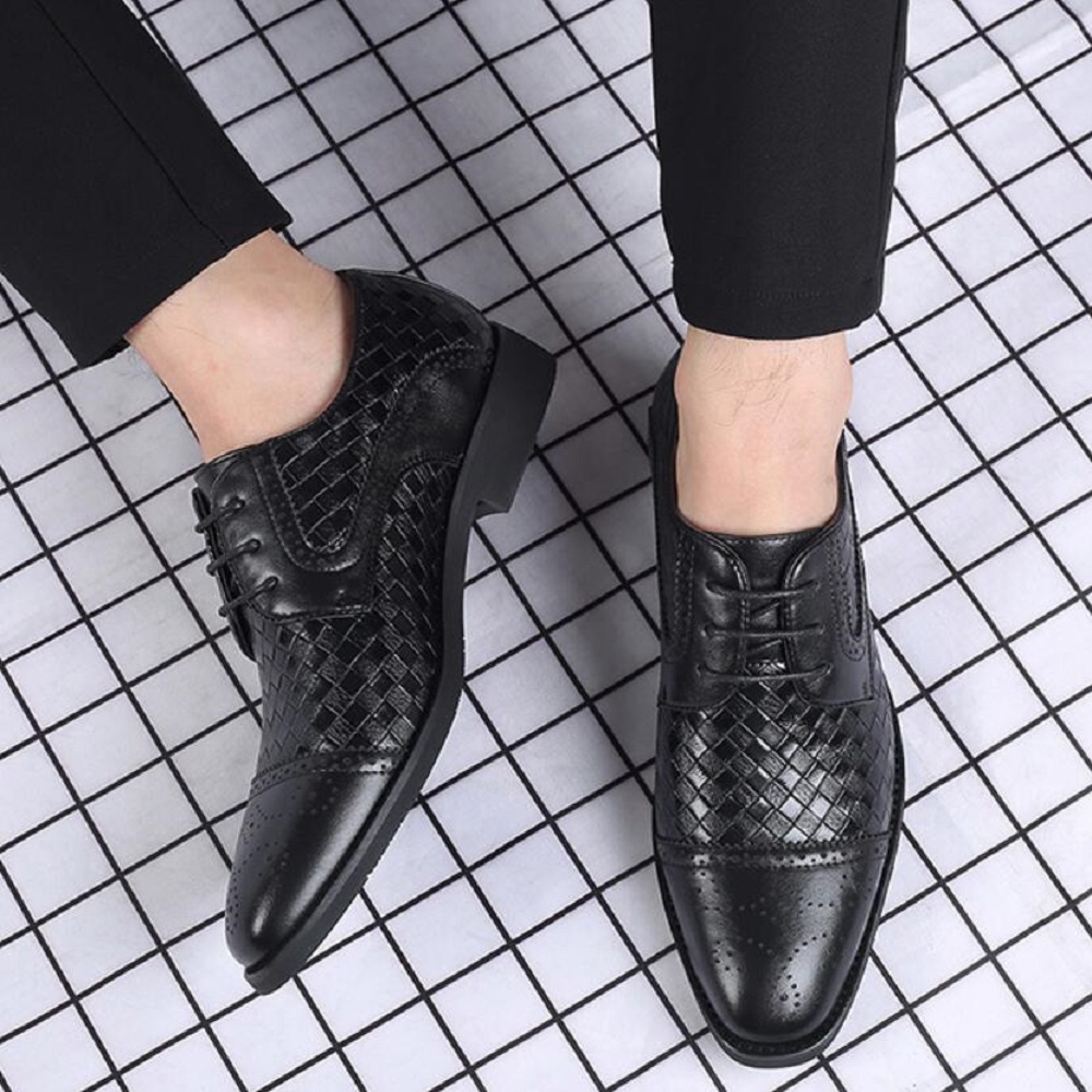 Formal business leather shoes fashion single shoes lace up wear-resistant men's leather shoes