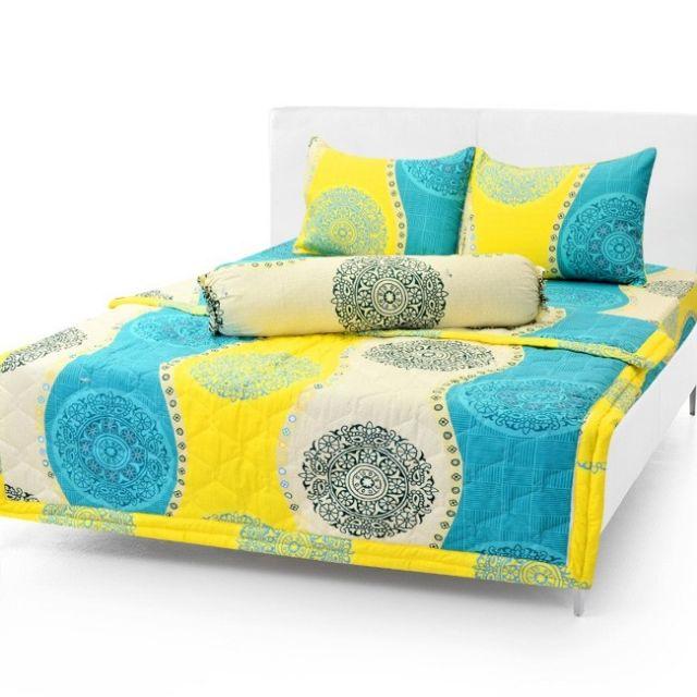 Bộ 4 món drap+áo gối vãi cotton thắng lợi