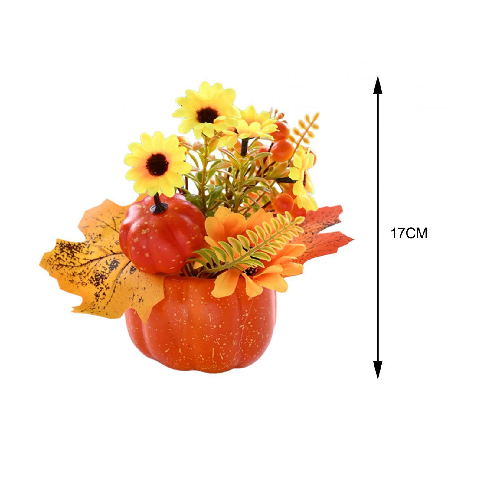 Artificial Pumpkin Flower Autumn Floral Arrangement Fall Pumpkin Centerpiece