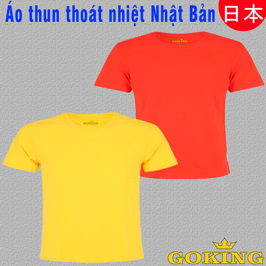 Áo thun thoát nhiệt Nhật Bản GOKING cho bé trai, bé gái, 100 cotton thấm hút mồ hôi, thoải mái vận động, kháng khuẩn, khử mùi