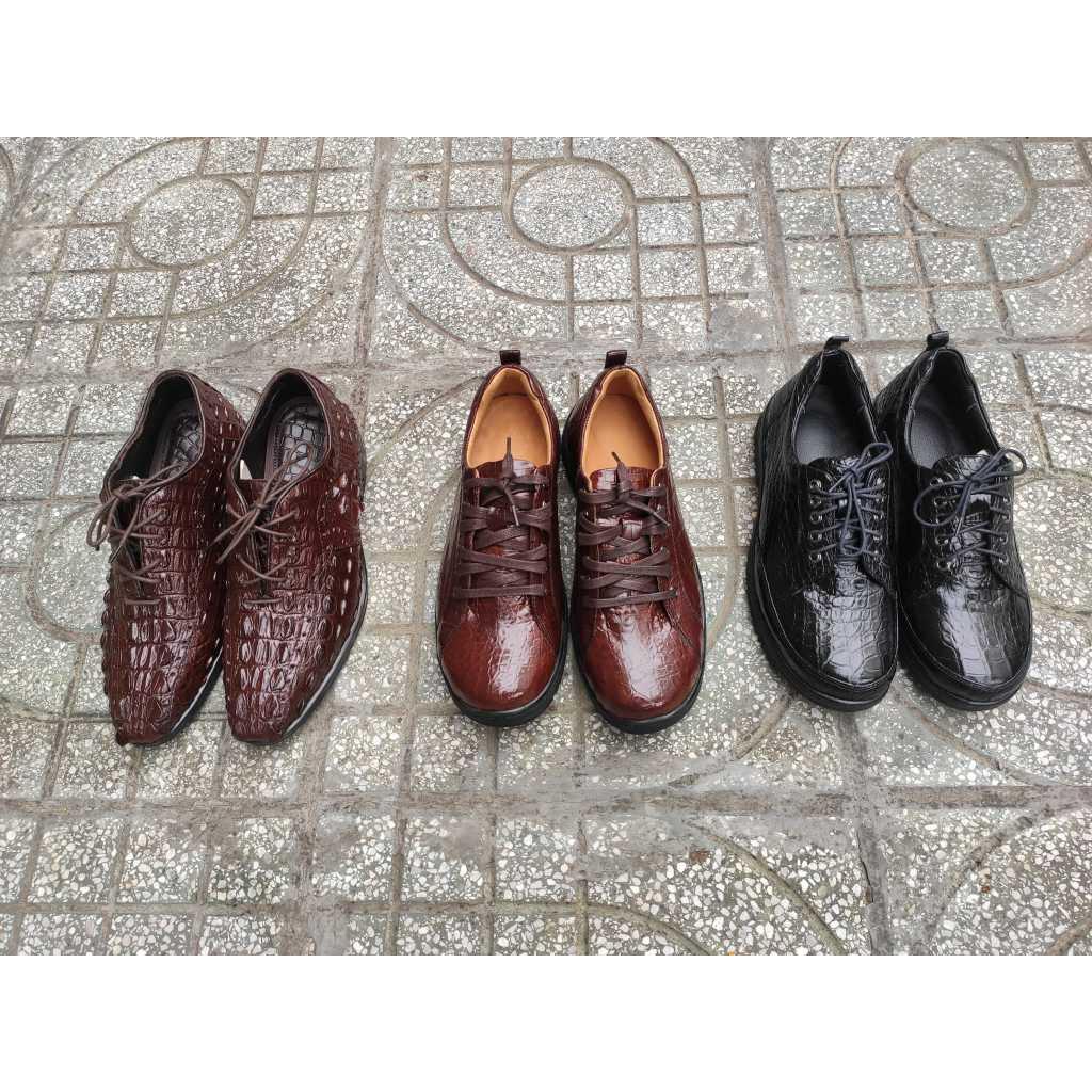 Giày Thời trang da cá sấu có buộc dây rất đẹp!