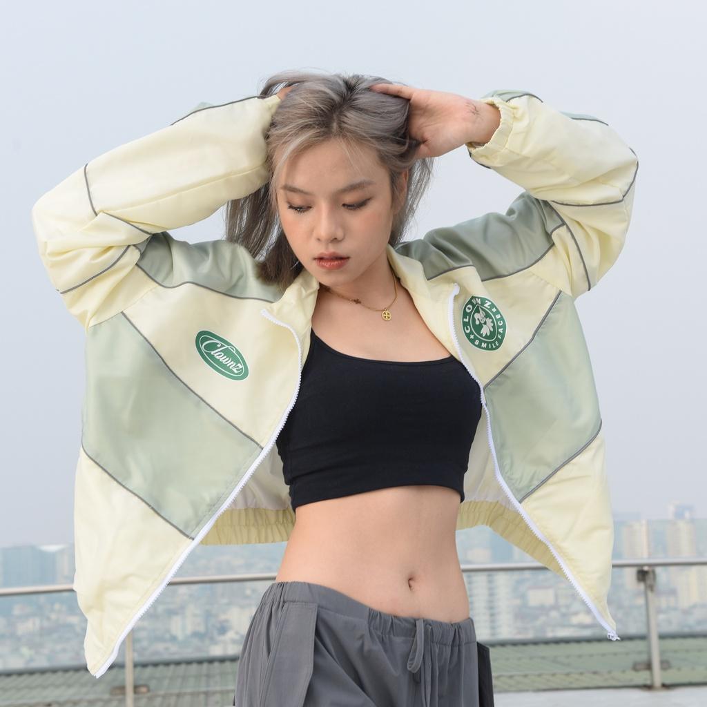 Áo khoác gió coach Track Jacket 2 lớp, nam nữ unisex, form rộng