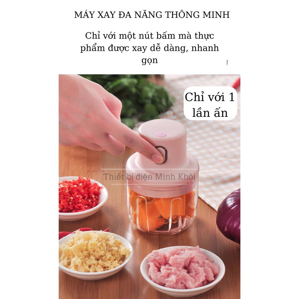 Máy xay đa năng, máy say tỏi ớt mini cầm tay, cháo ăn dặm dung tích 250ml