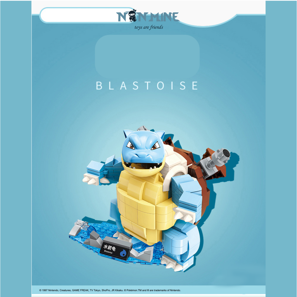 Đồ Chơi Lắp Ráp Pokemon Pikachu Rùa Blastoise 385 Chi Tiết B0109 Cho Trẻ Từ 6 Tuổi