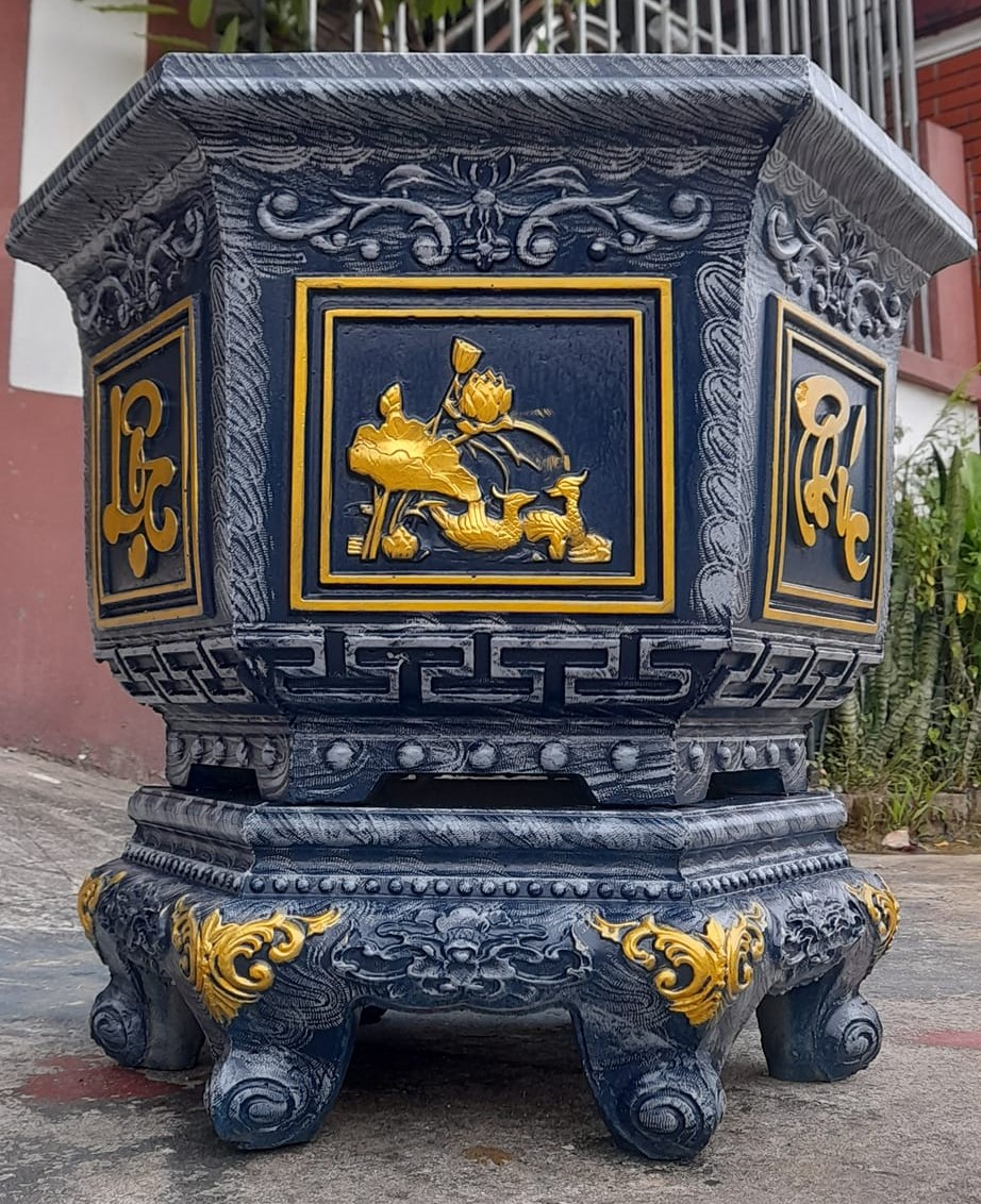 Khuôn đúc chậu cảnh lục giác 60 và chân đôn lùn
