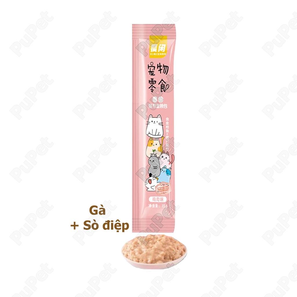 Thanh súp thưởng pate đủ vị Shizuka (Shinzuka) hiệu cherry Blossom 15g cho mèo - PuPet Shop