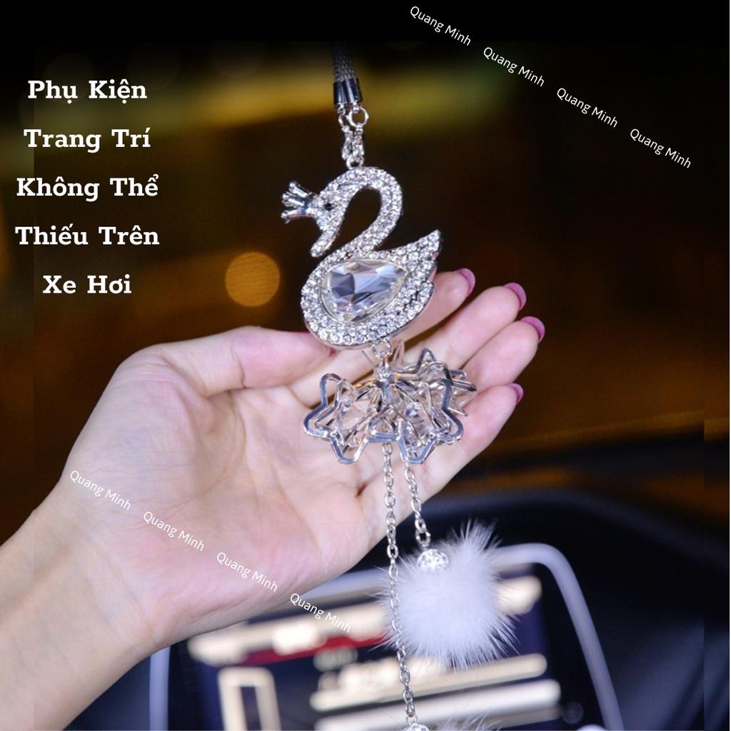 ️ Trang Trí Xe Hơi Hình Thiên Nga ️ Đính Đá Pha Lê Sang Trọng