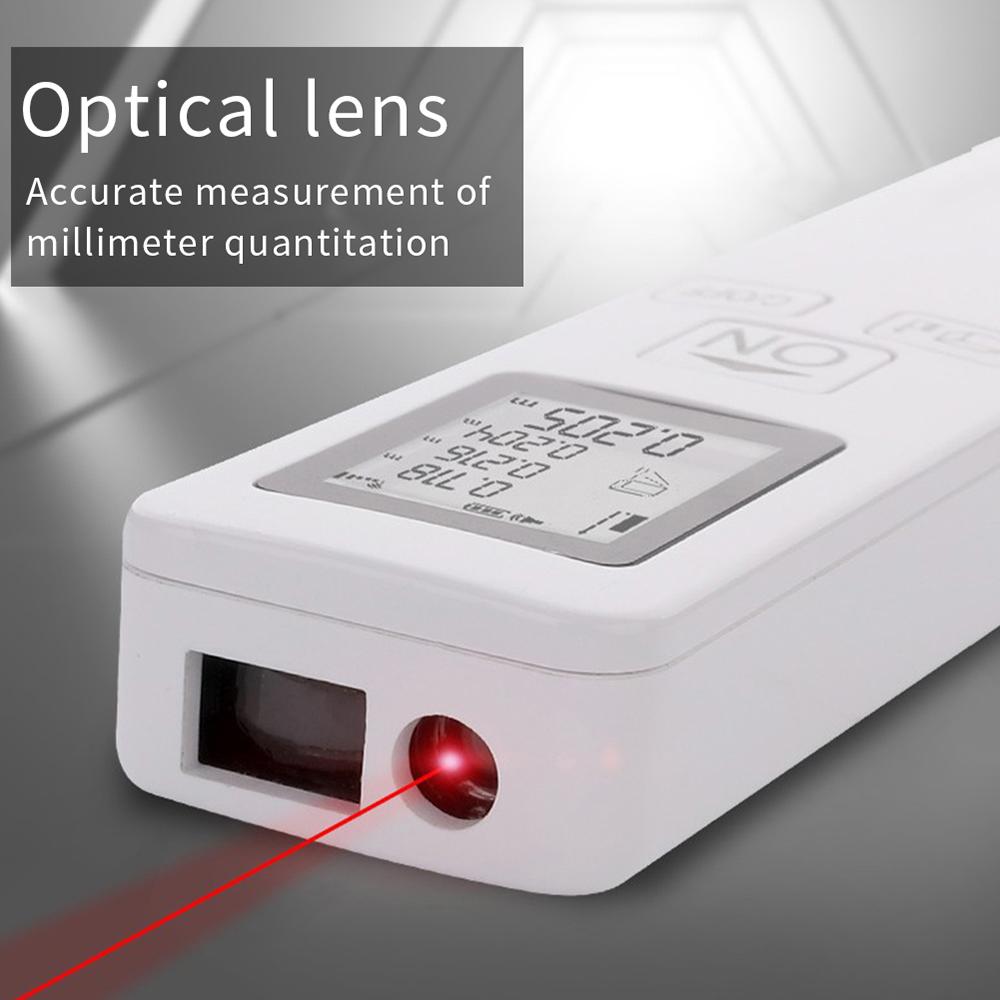 35m Laser Measure LCD Digital Laser Distance Meter Pocket Size Mini Range Finder Distance/ Area/ Volume/ Pythagorean Measuring Tool Unit Change Datum Mark Switch
