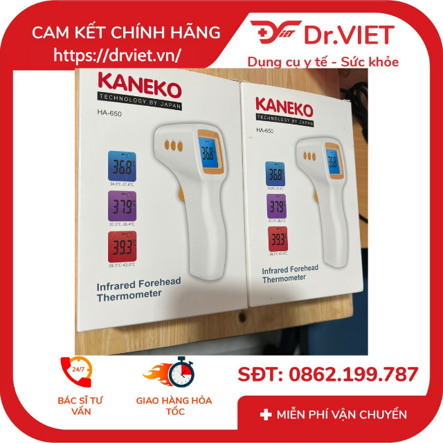 Súng bắn nhiệt độ trán Kaneko-HA650-Độ chính xác cao, tin cậy chỉ trong 1 giây.Bộ nhớ 50 lần đo,từ độ C sang độ F