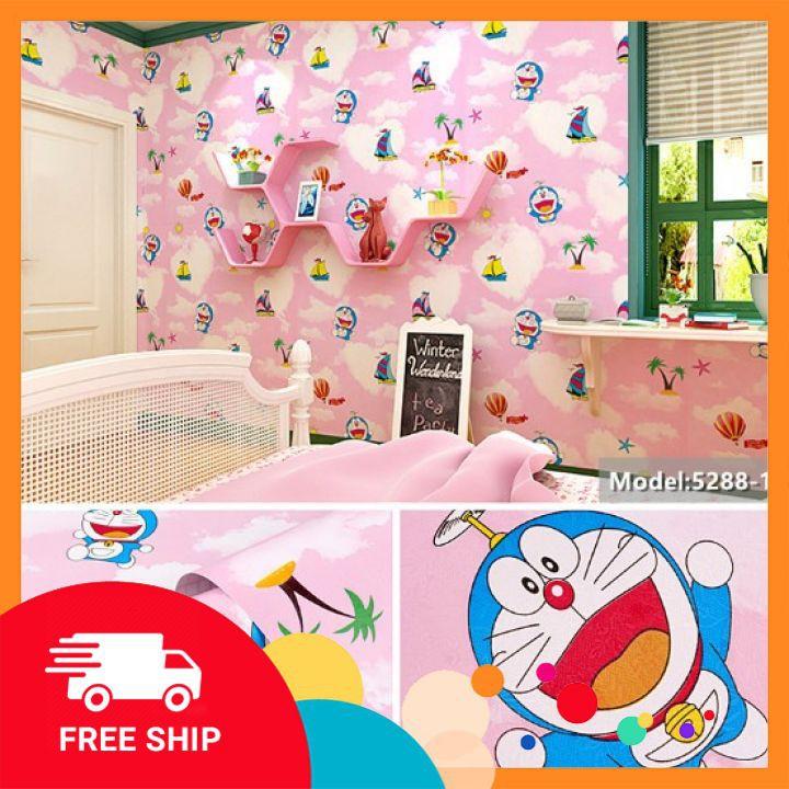 Giấy dán tường FREE SHIPTranh dán tường hình Doreamon siêu ngộ nghĩnh