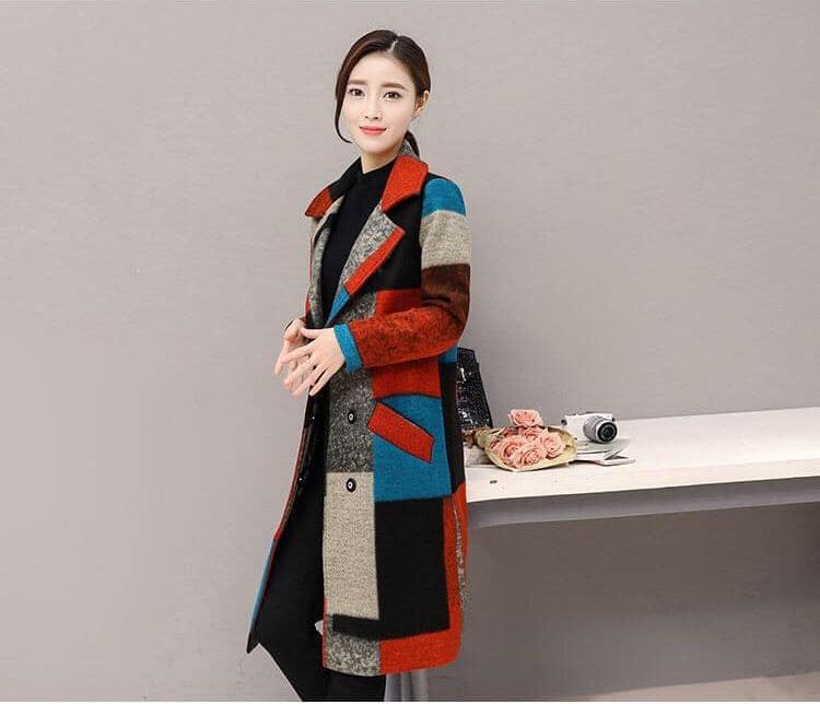 Áo khoác dạ phối màu cao cấp