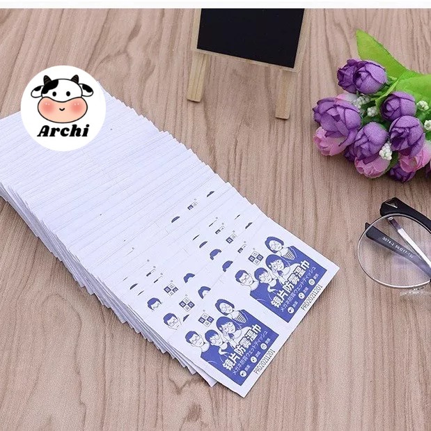 Set 100 Khăn lau kính Nano, khăn giấy chống bám hơi nước, giấy lau kính chống mờ sương, mồ hôi, chống nhờn