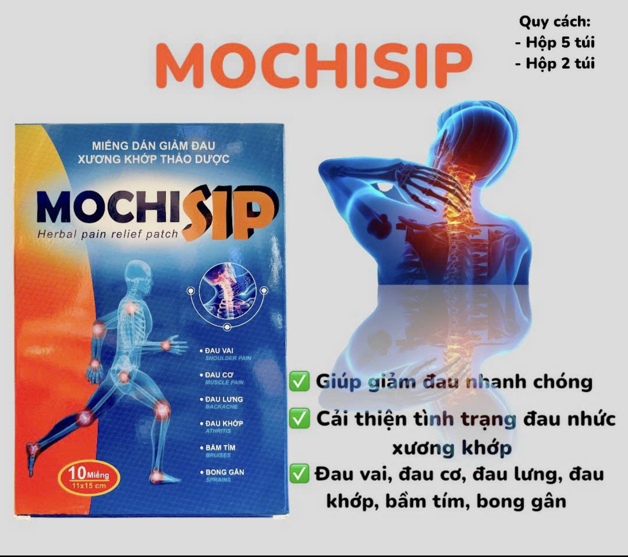 Miếng Dán Xương Khớp Thảo Dược Mochiship