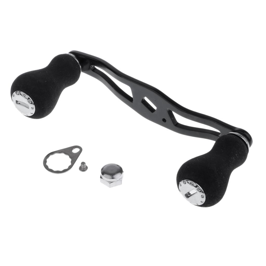 Aluminum Alloy Fishing Reel Handle DIY for Drum Raft Reel Replacement Black