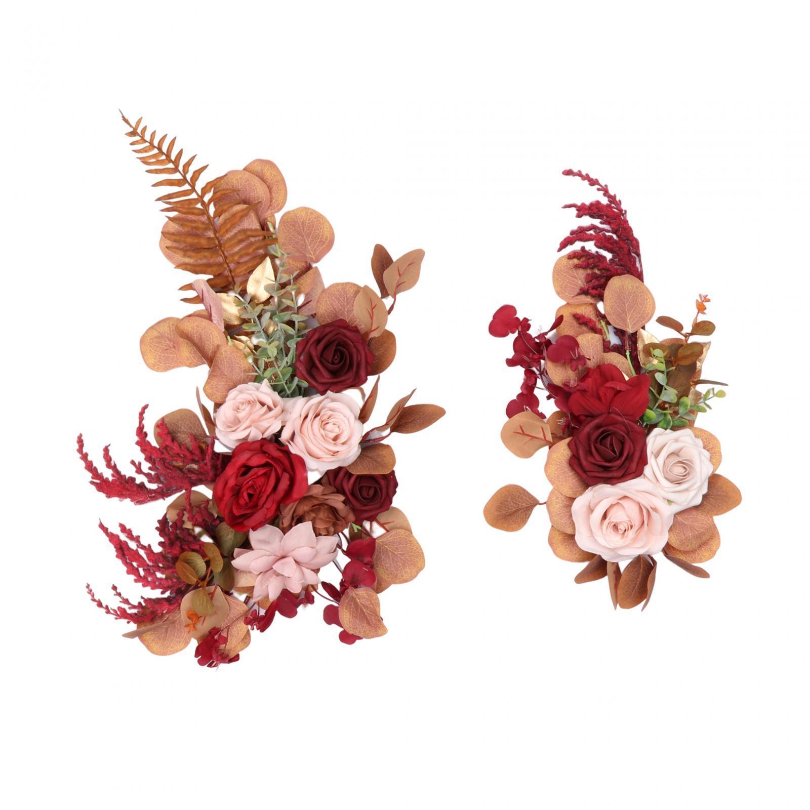 2Pcs Wedding Arch Flower Swag Artificial Floral Swag Hanging Rustic Artificial Flower Arch Decor for Reception, Home, Wedding Arch