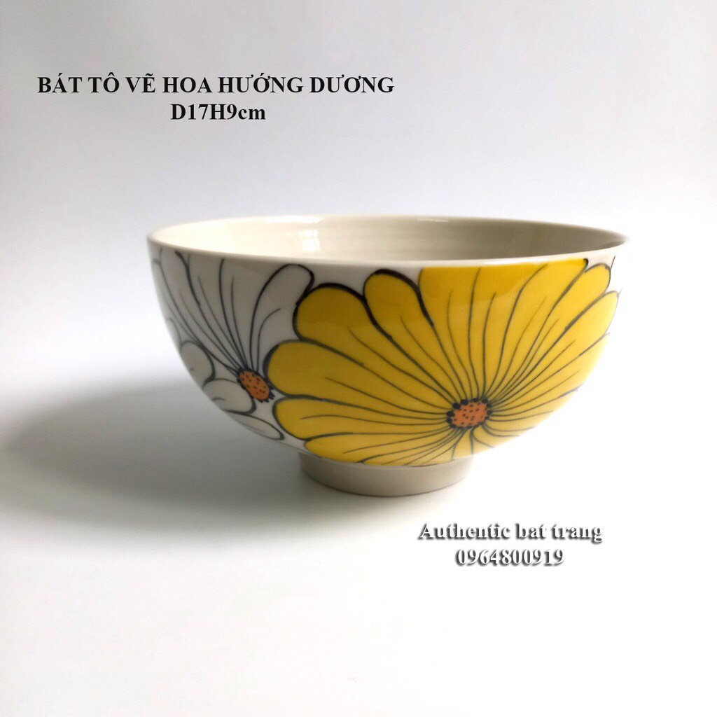 Bát tô dùng ăn phở, úp mì Kích thước D17h9cm Chất liệu gốm sứ cao cấp – xưởng gốm sứ authentic bat trang