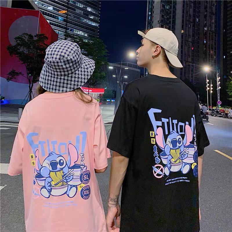 Áo thun tay lỡ unisex Couple Ăn Mỳ form rộng nam nữ phong cách ulzzang