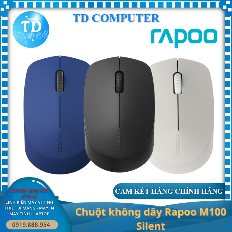 Chuột không dây Rapoo M100 Silent - Hàng chính hãng Nam Thành phân phối