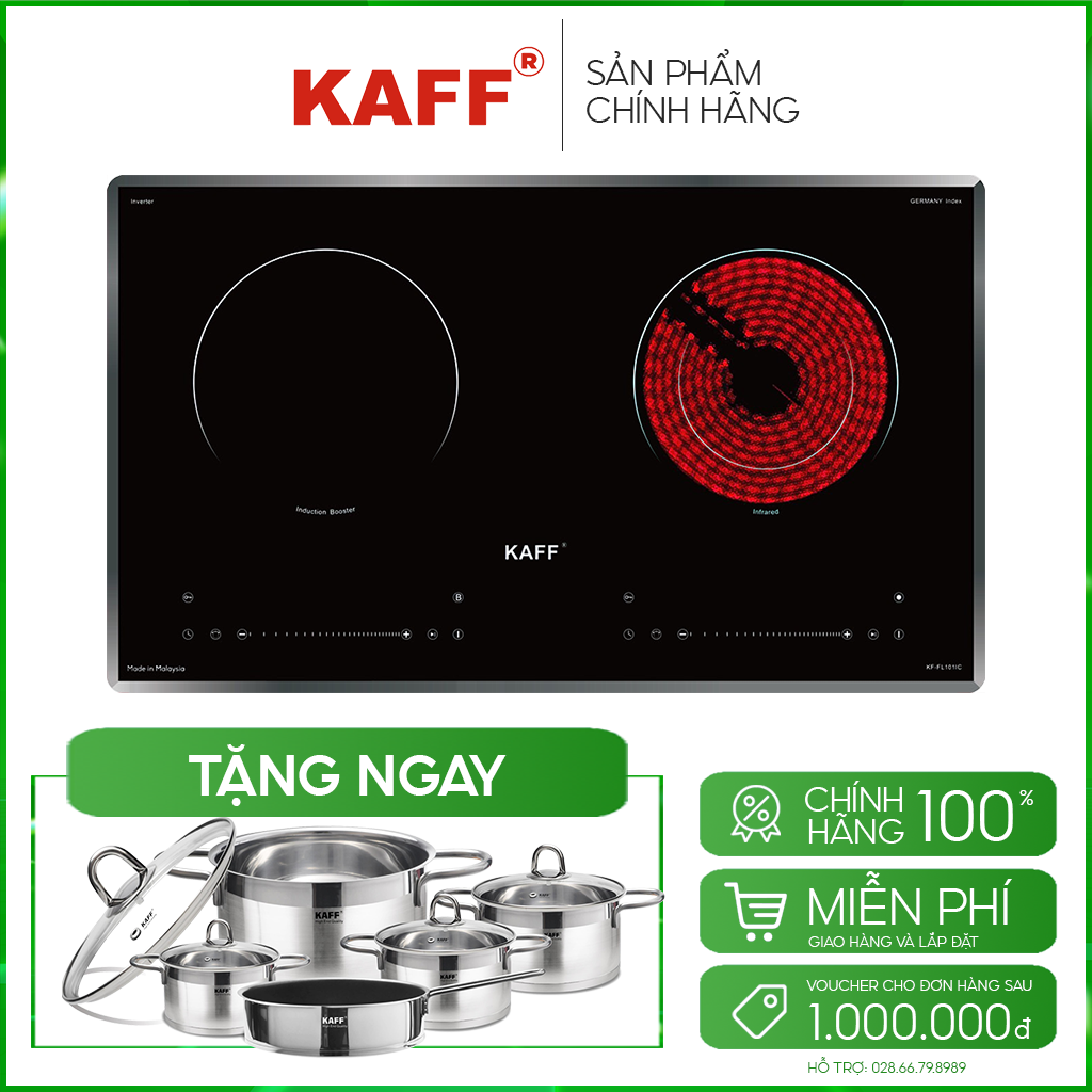 Bếp Điện Từ Kết Hợp Hồng Ngoại Kaff Kf - Fl101Ic - Sản Phẩm Chính Hãng - Vùng Nấu Từ Kết Hợp Hồng Ngoại