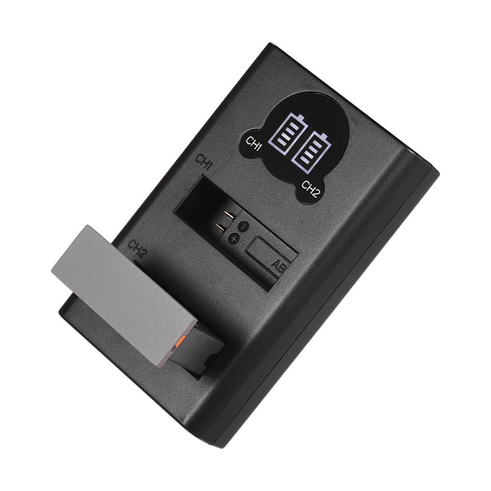 Bộ sạc Màn hình thông minh LCD sạc kênh đôi hai cổng với Pin sạc Li-ion 1300mAh Sạc qua USB