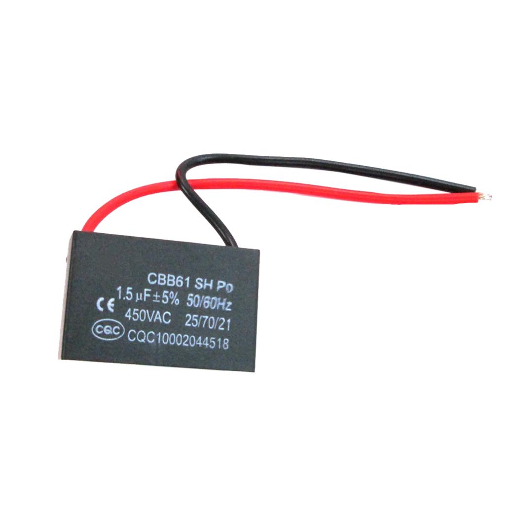 CBB60 AC 450V 1.5UF Trụ Hình Động Cơ Tụ Điện Dung Trắng