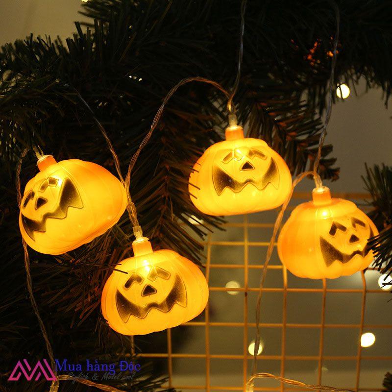Dây đèn bí ngô trang trí Halloween 10 mét cắm điện chống nước
