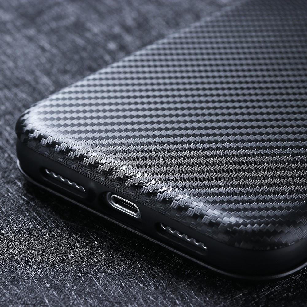 Bao da điện thoại nắp lật kiểu ví sợi carbon cho iPhone 13 Pro Max 13 mini 12 Pro Max 12 mini 11 Pro MAX iphone X/XS