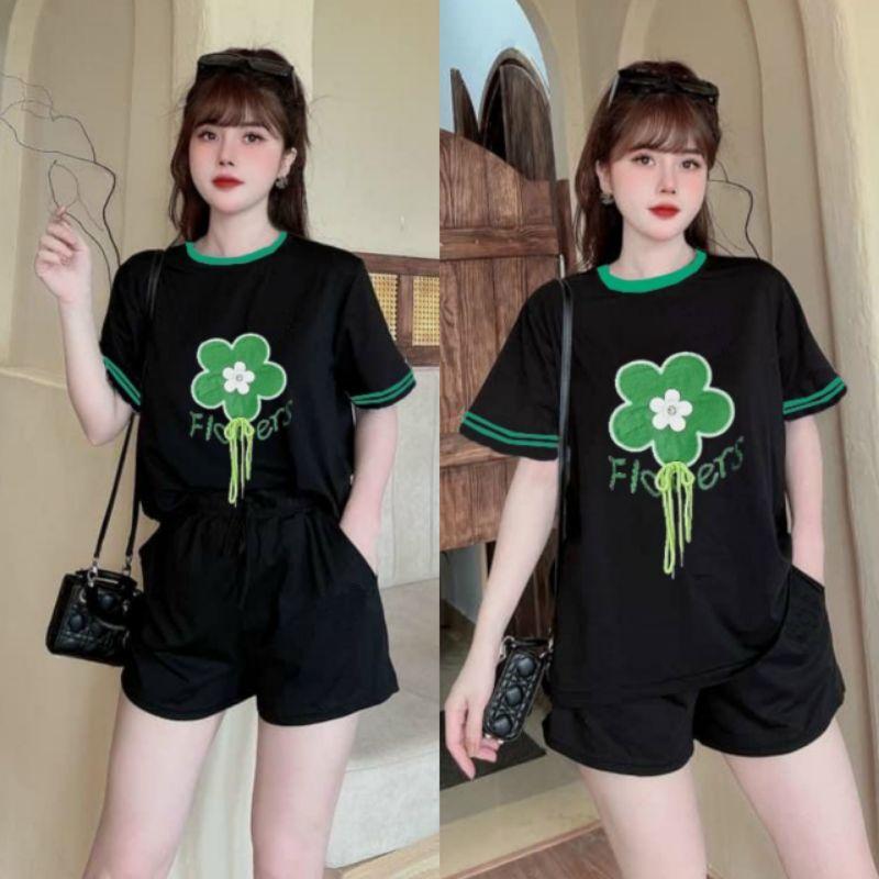 SET BỘ THỜI TRANG FOM RỘNG PHỐI HOA QC