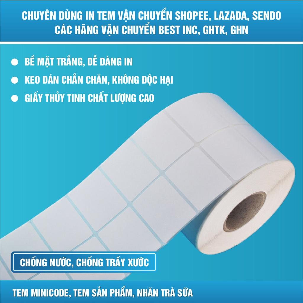 Tem in nhiệt in mã vạch để quản lý kho, cửa hàng 35x22mm 2 tem/hàng 2000 tem/cuộn