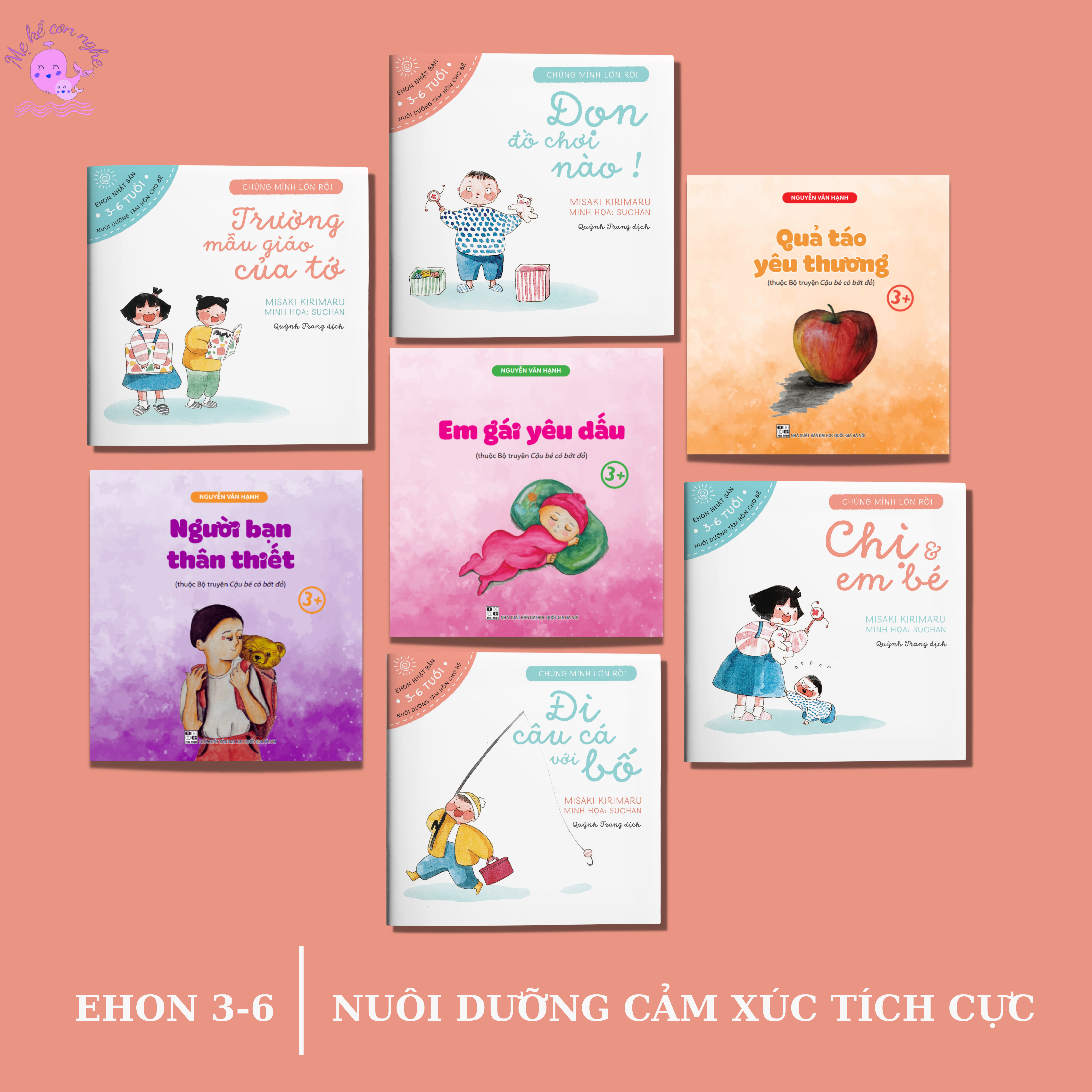 Combo 7 cuốn ehon, truyện thiếu nhi, kỹ năng sống, trí tuệ cảm xúc, dành cho trẻ 3-6 tuổi