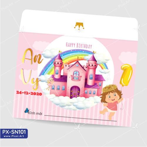 Thiệp thôi nôi – sinh nhật theo yêu cầu Pluxi