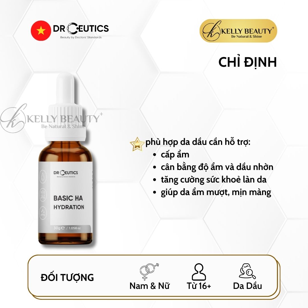 Serum Basic HA Hydration Drceutics - Cấp Ẩm, Nuôi Dưỡng, Mềm Mịn Cho Da Dầu Mụn | Kelly Beauty