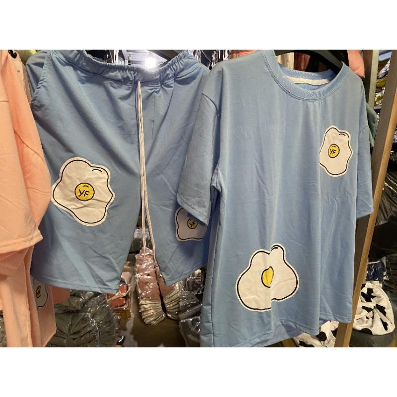 Set đồ bộ nữ trứng rán YF Ulzzang unisex form rộng dưới 70kg