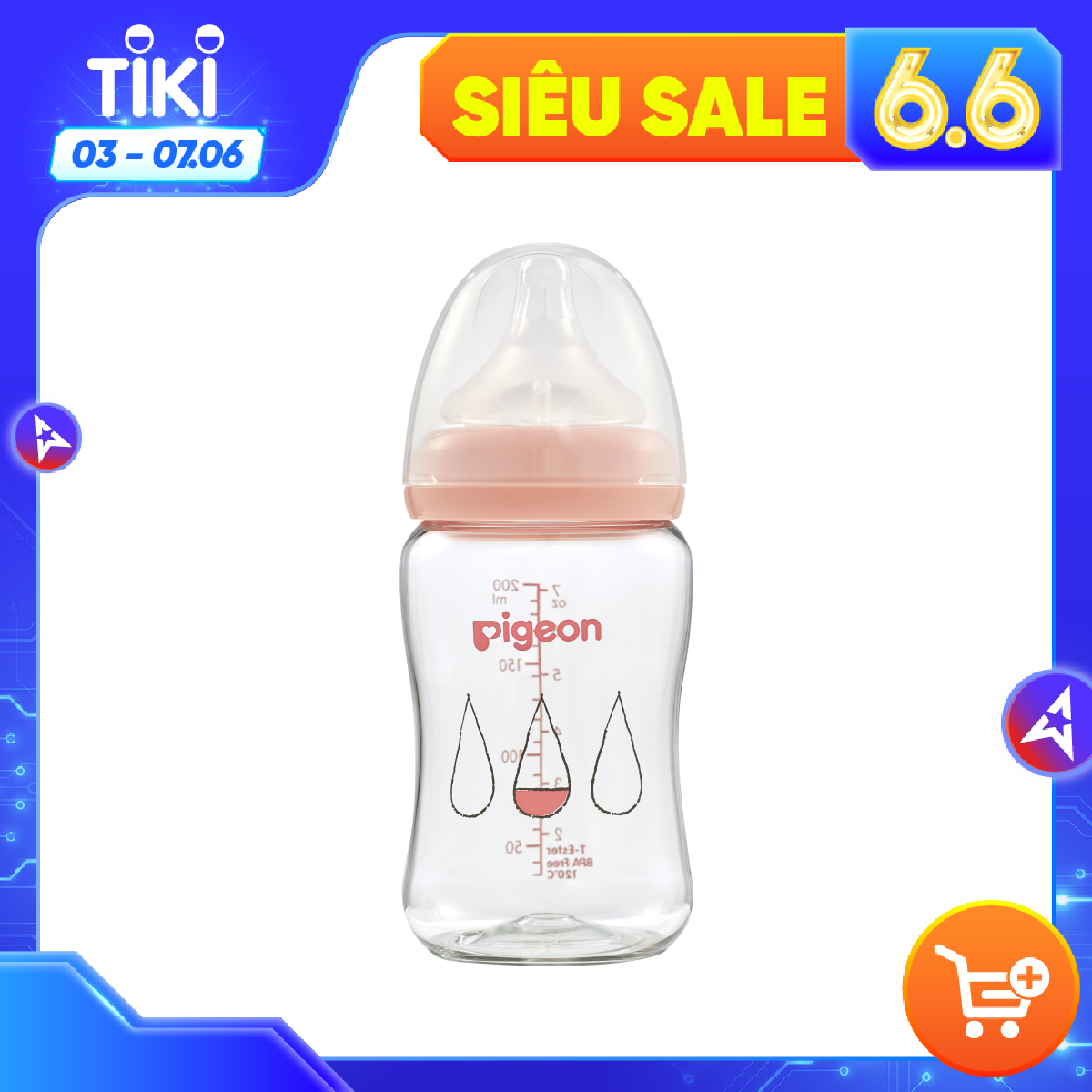 Bình sữa Pigeon T-Ester Plus Giọt sương 200ml/300ml