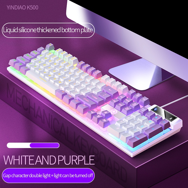Bàn Phím Cơ Chơi Game Mix 2 Màu Đèn LED Keycap Màu Đèn Nền Nhiều Màu Bàn Phím Có Dây