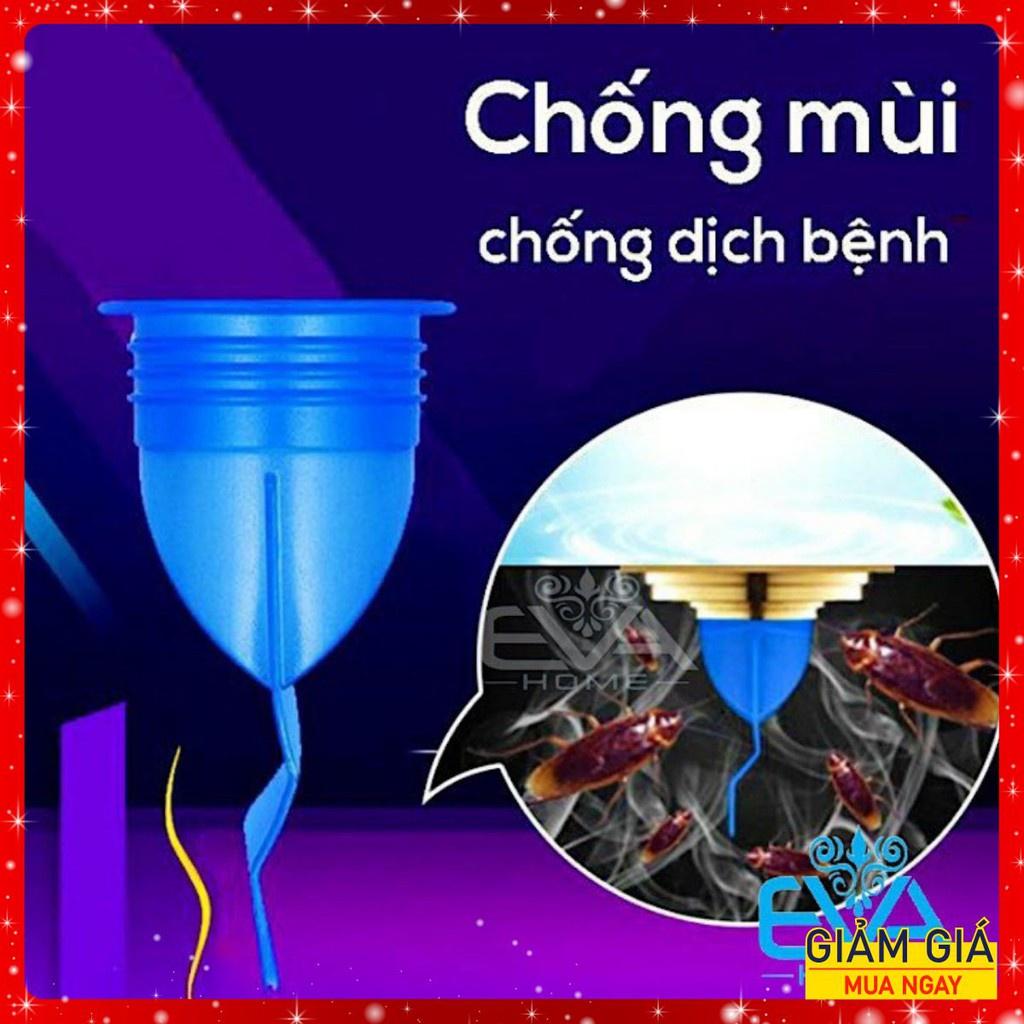 Bộ Van Ngăn Mùi Hôi Cống Kèm Nắp Nhựa, Phễu Cao Su Silicon Lắp Thoát Sàn Nhà Tắm Phòng Vệ Sinh