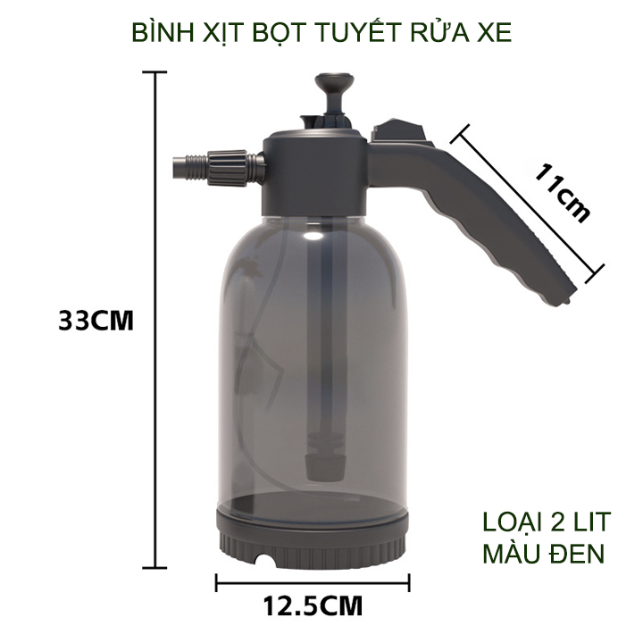 Bình xịt bọt tuyết rửa xe, kính, tưới cây đa năng, dung tích 2 lít