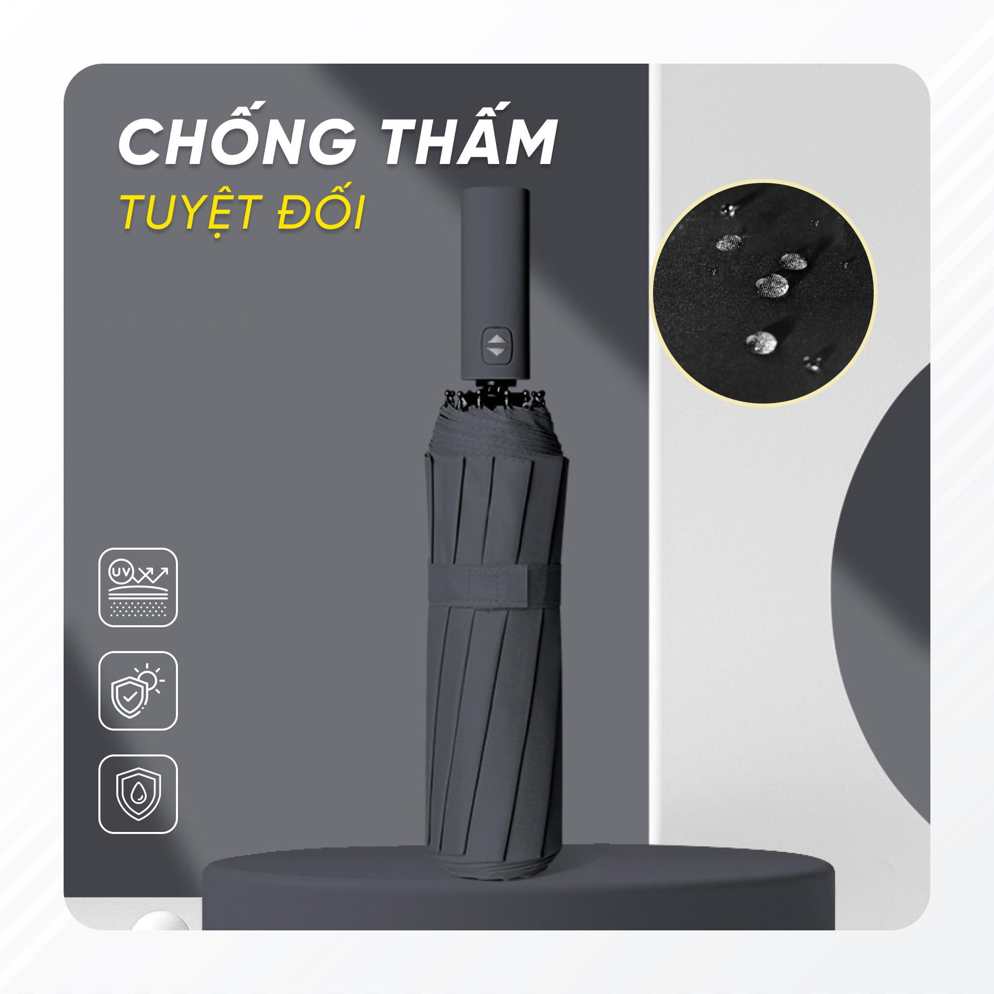 Hình ảnh Dù Gấp Mở Tự Động- Ô Che Mưa Gấp Gọn Mini Che Mưa 12 Nan Nhỏ Gọn Tiện Lợi