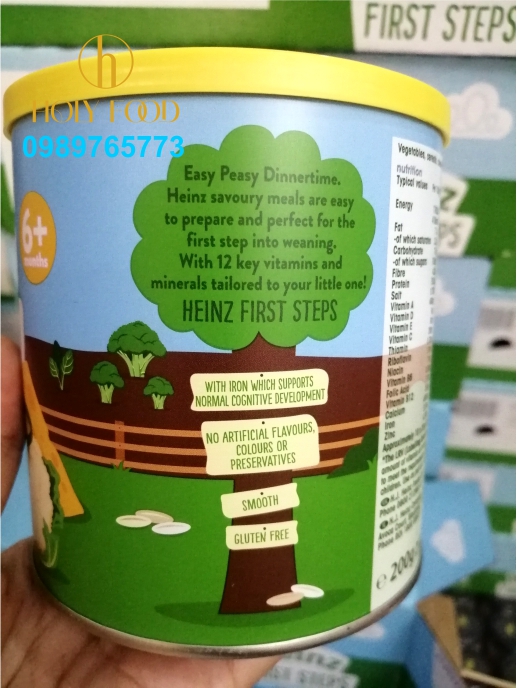 Combo 3 Bột Heinz Vị Ngũ cốc, Súp lơ, Bông cải và Phô mai cho bé ăn dặm từ 6 tháng tuổi, Gluten Free, DATE 01/2024