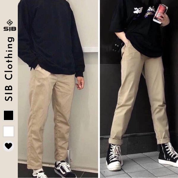 Quần baggy kaki SIB Clothing ống rộng nam nữ unisex SIB040