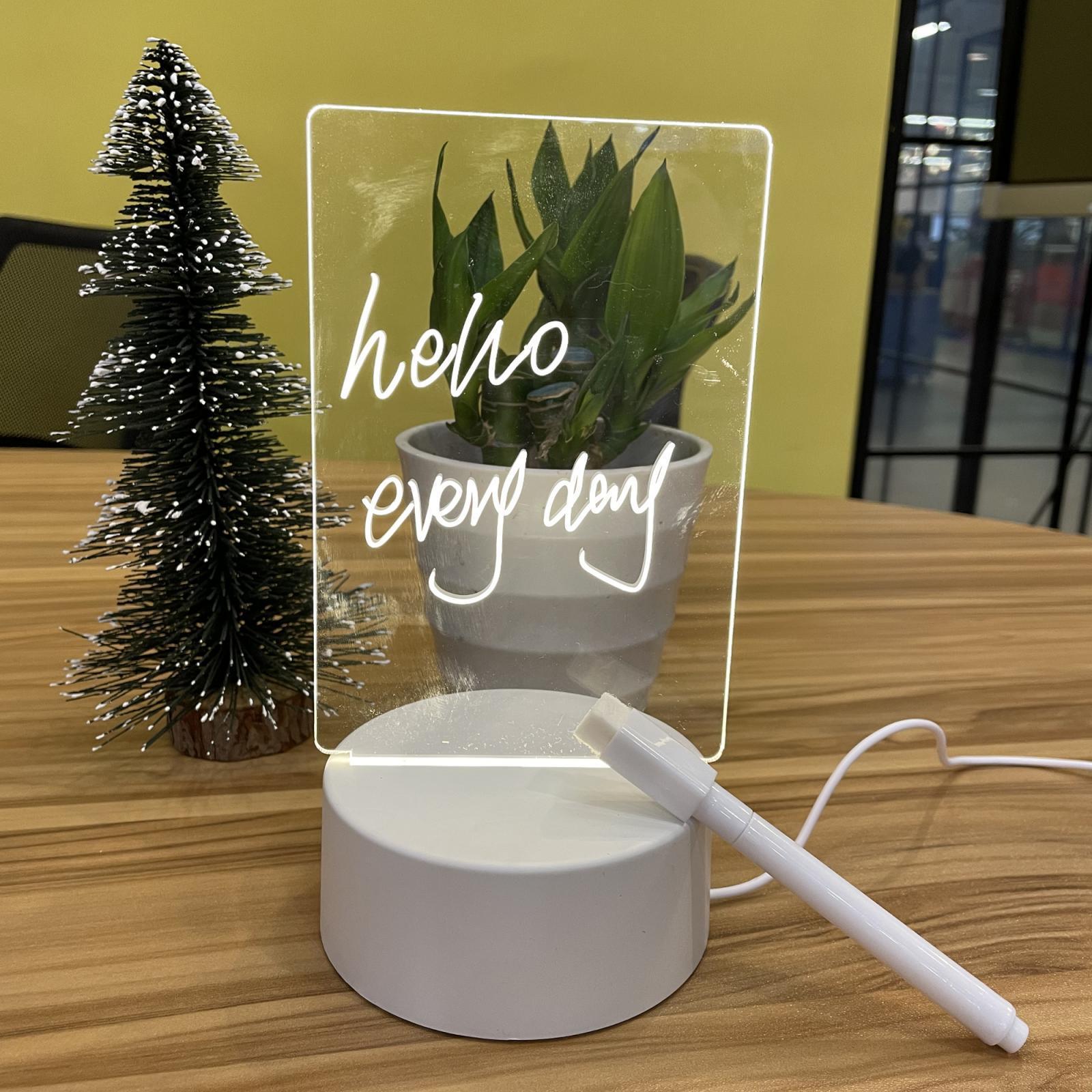 Led Night Light USB Message Board Note Board Rewritable with Pen Warm Soft Light USB Night Lamp Decoration