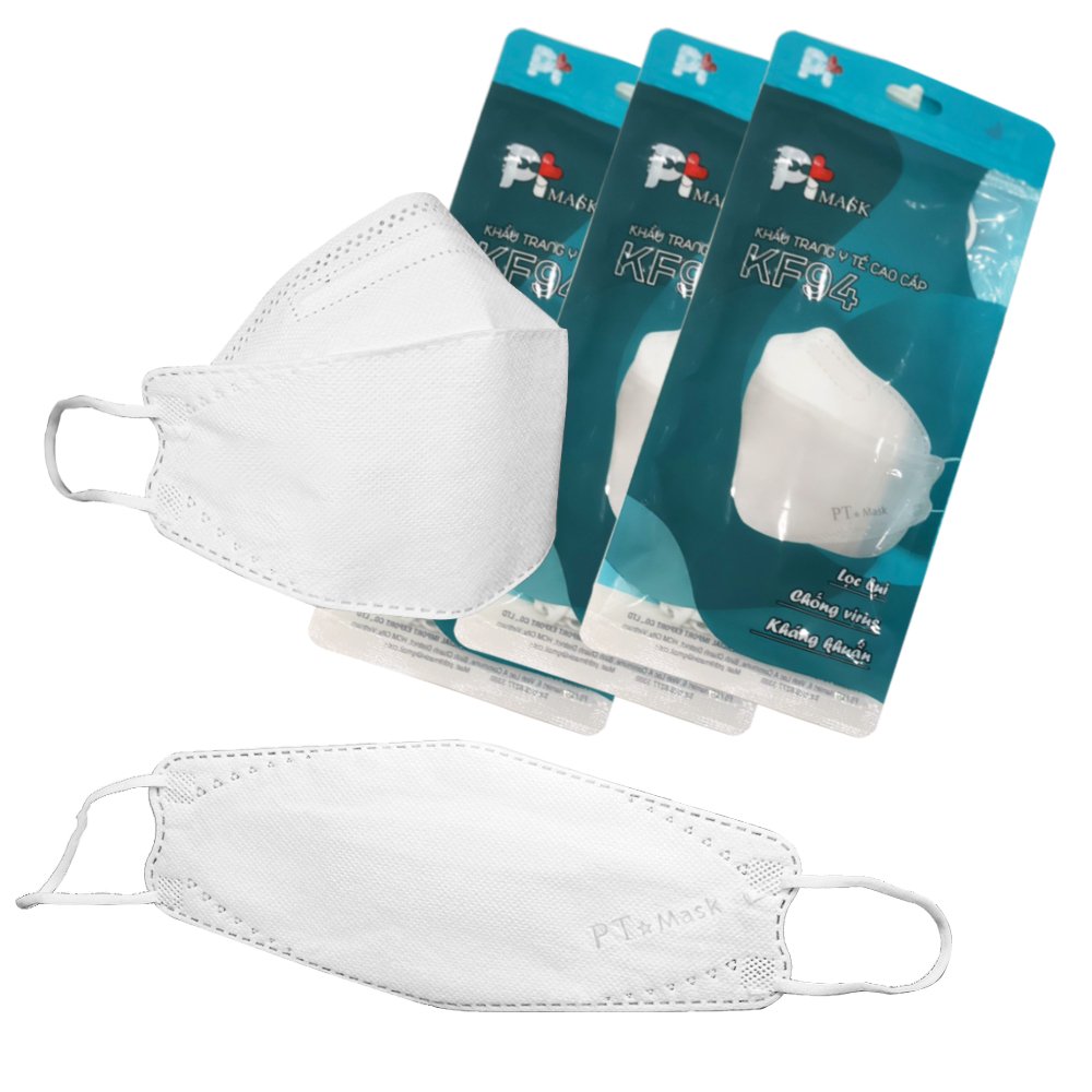 Khẩu Trang 4D Kiếu Dáng Hàn Quốc KF94 , kháng Khuẩn, Chống Bụi, Màu Trắng - Đạt Các Chứng Chỉ ISO 13485, ISO 9001, CE, FDA, TGA.