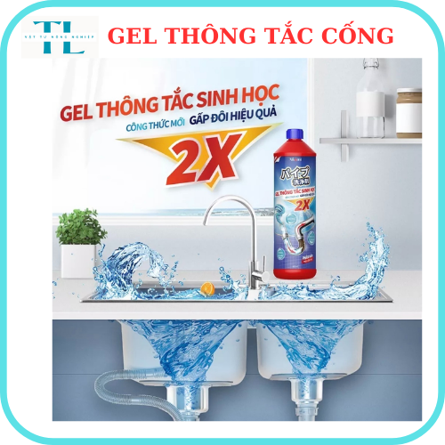 Gel thông tắc sinh học AIKOMI vệ sinh bảo vệ đường ống, làm sạch, chậu rửa bát, nhà vệ sinh, cống