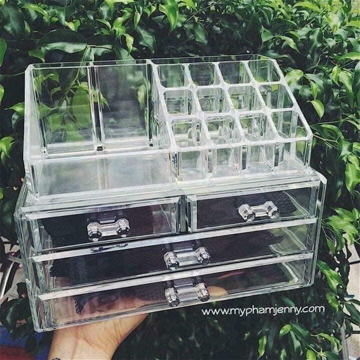 Kệ để mỹ phẩm mica 4 tầng trong suốt siêu tiện dụng