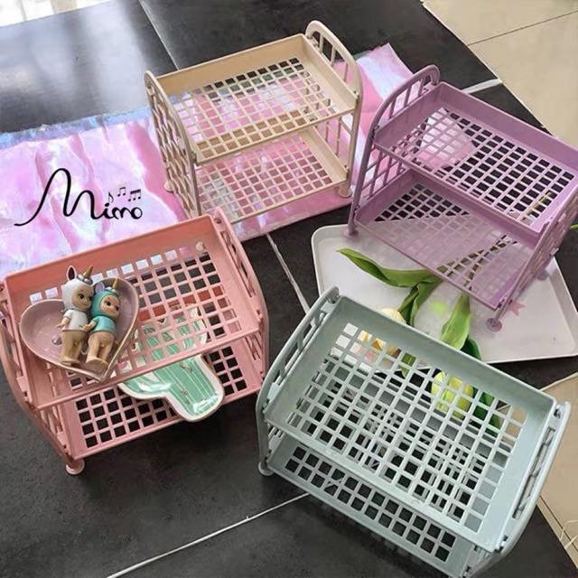 Kệ nhựa Mini 2 tầng để đồ gọn gàng