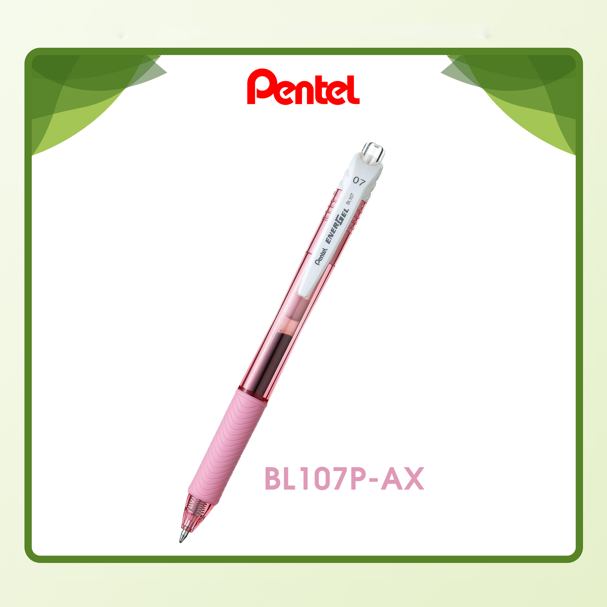 Bút Bi Nước Pentel Energel X BL107 Ngòi 0.7mm Mực Đen Thiết Kế Nắp Trắng