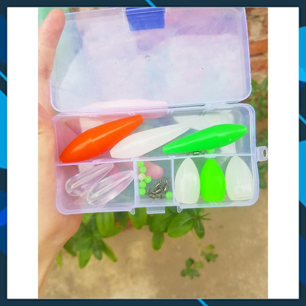 Combo Hộp 8 Hạt Kèm Phụ Kiện Hỗ Trợ Ném Xa Dùng Câu Lure_ BM_03