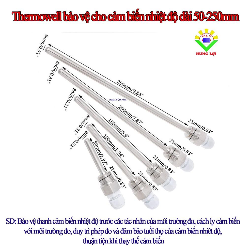 Thermowell bảo vệ cho cảm biến nhiệt độ dài 50-200mm dùng cho máy nước nóng năng lượng mặt trời