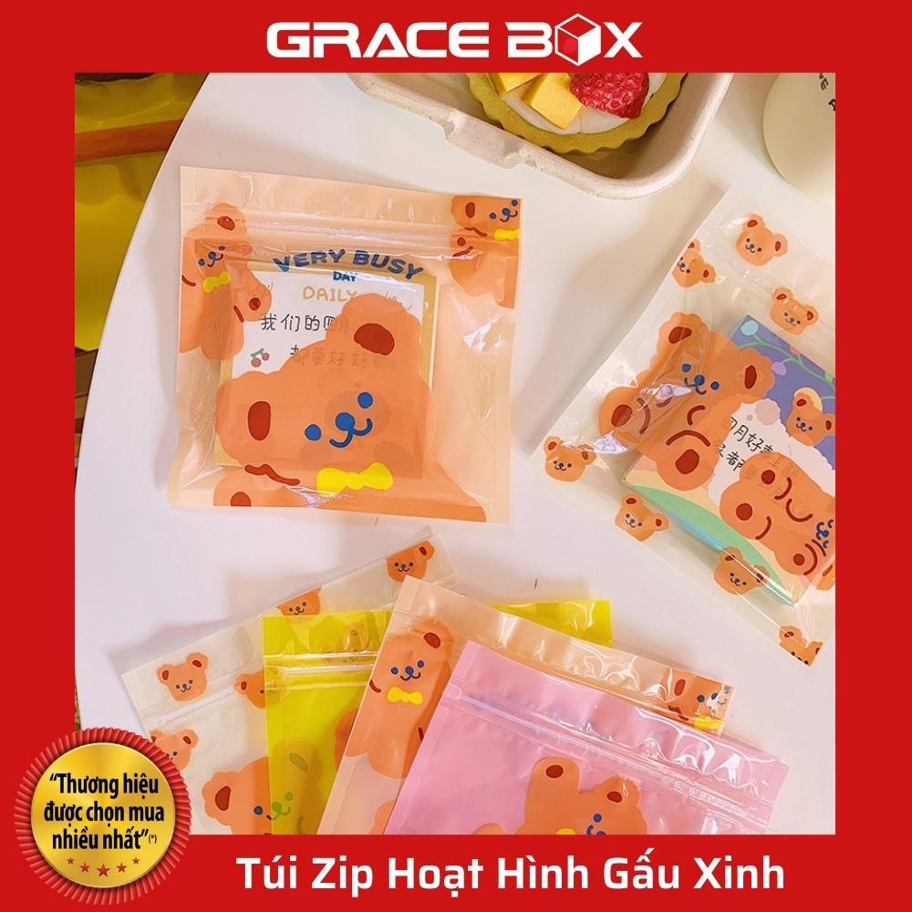 Set 10 Túi Zip Hoạt Hình Gấu Xinh Xắn